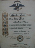 Meisterbrief von 1937